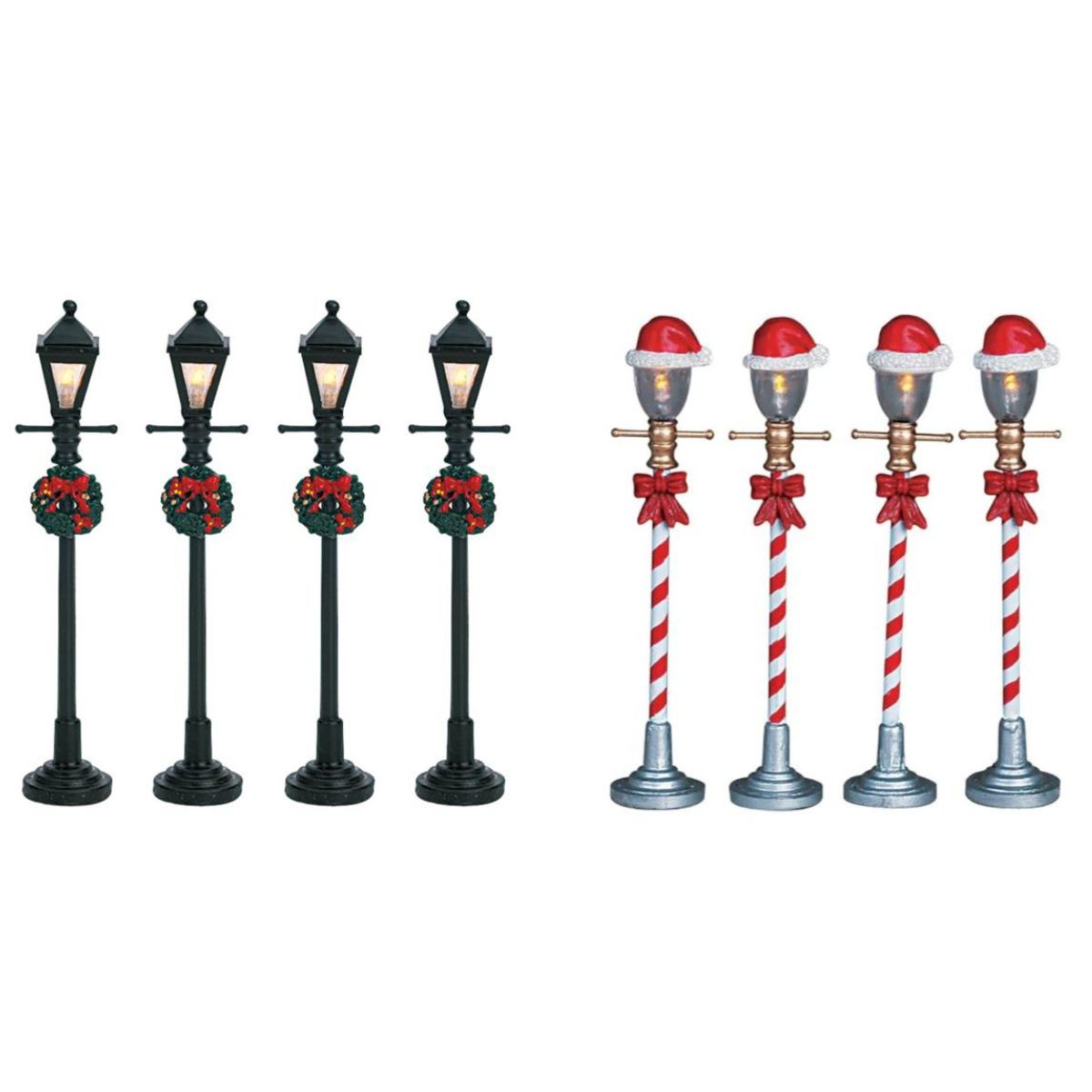 Christmas Mini Street Lamp 4pk 10cm Assorted