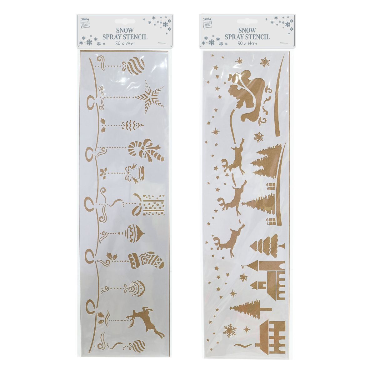 Snow Spray Sleigh Scene Stencil 14 x 50cm Assorted