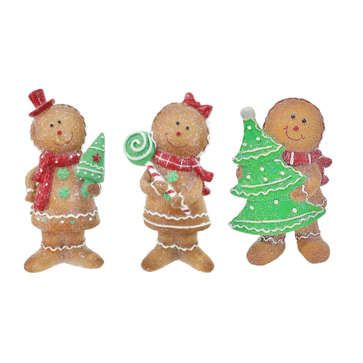 Christmas Ceramic Iced Gingerbread Figurine Assorted