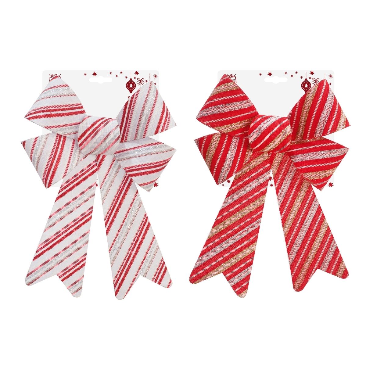 Candy Glitter Stripes Bow Assorted