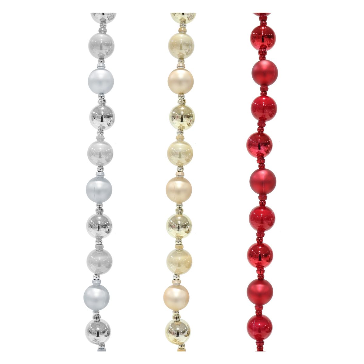 Christmas Baubles Garland 2.1m Asst1