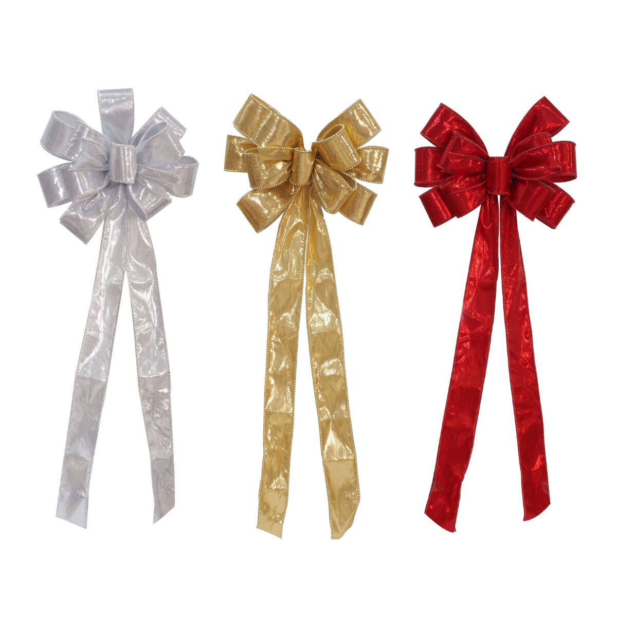 Christmas Tree Topper Bow Metallic Beaded Assorted
