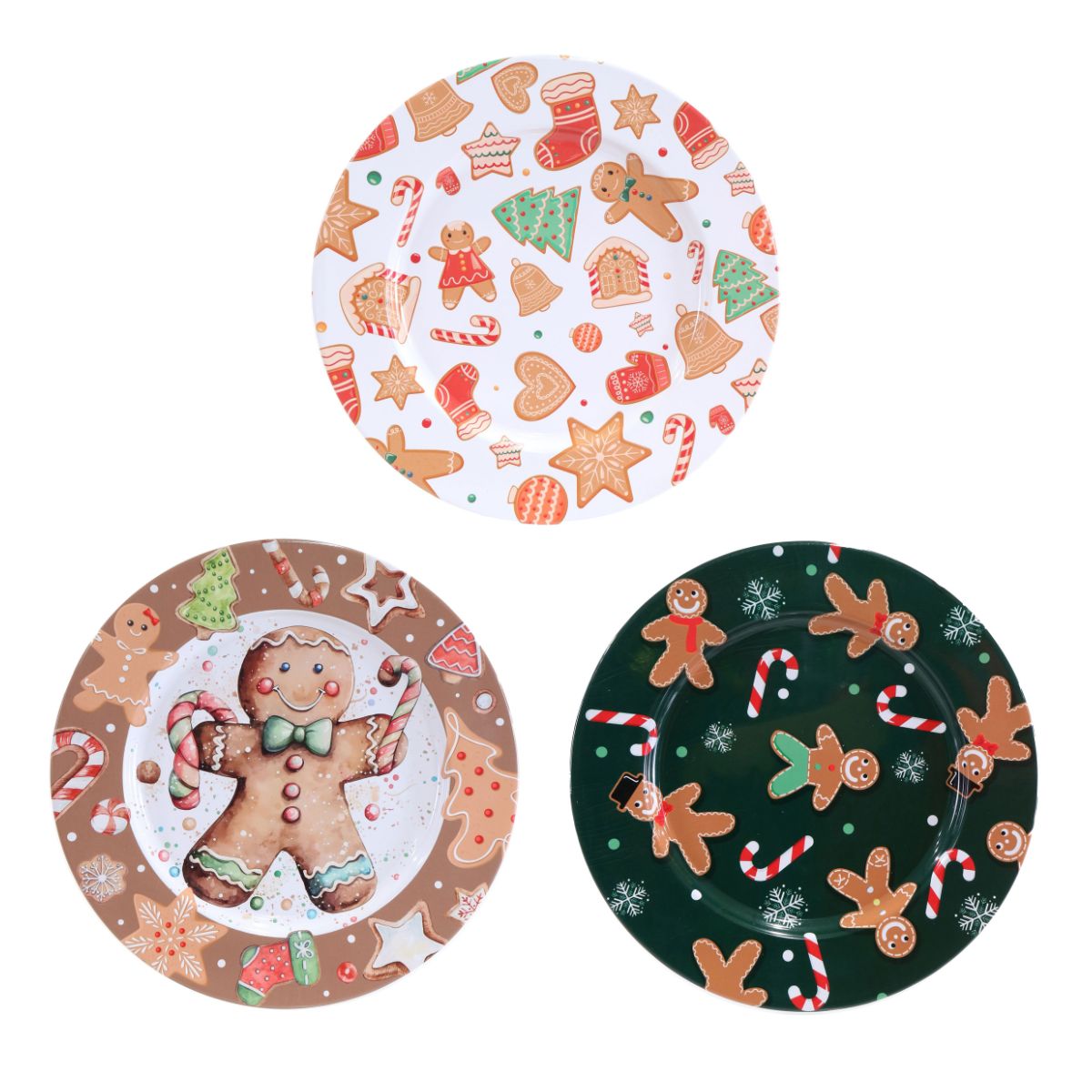 Christmas Gingerbread Metal Tray 33cm – Assorted Designs
