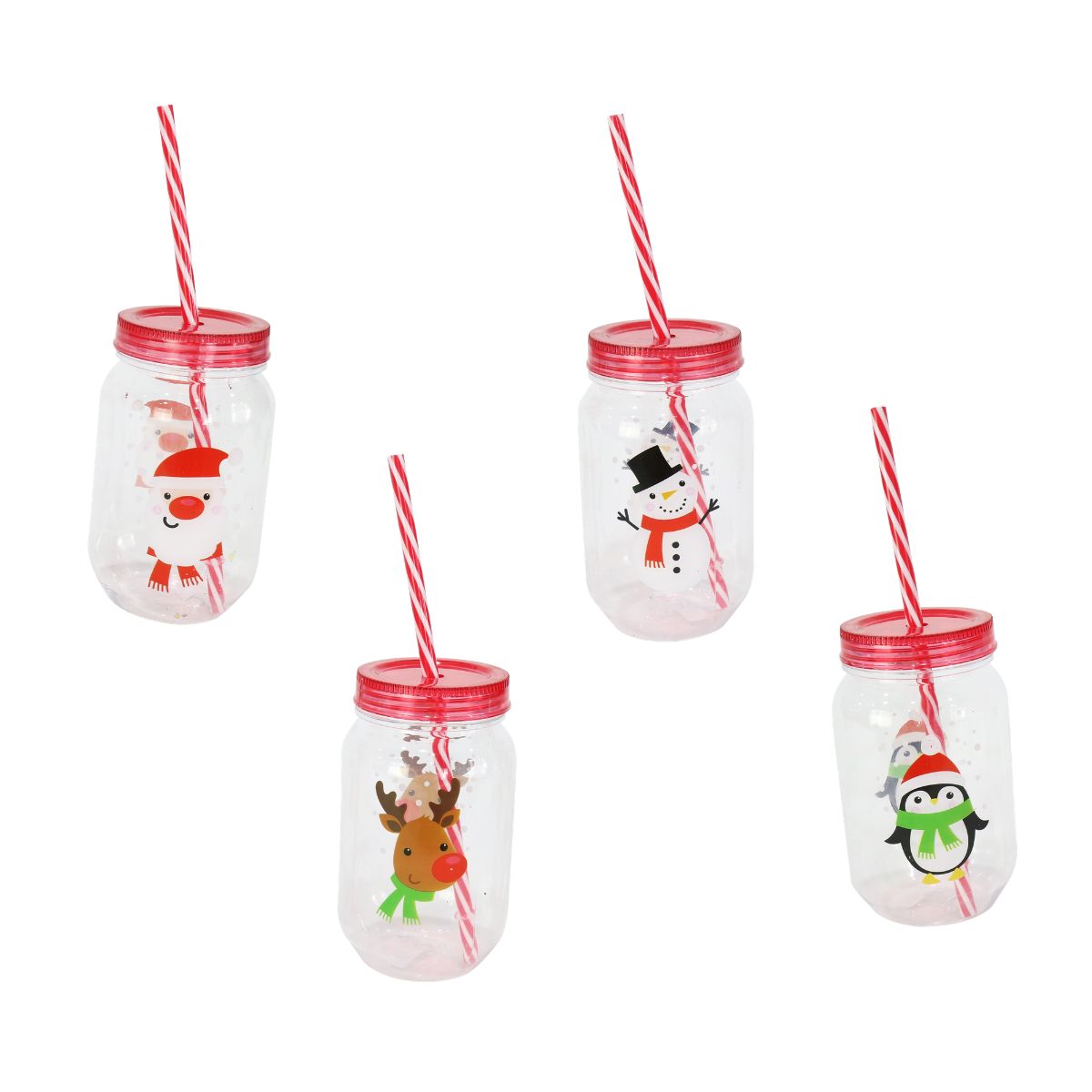 Screw Top Cup with Straw Assorted