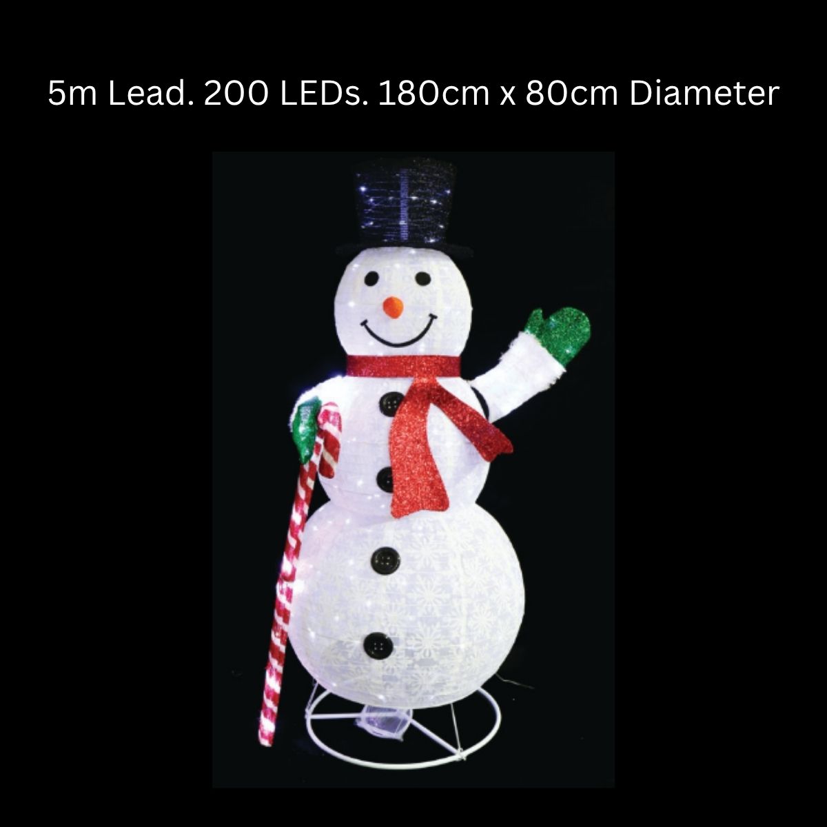Christmas LED Pop Up Snowman Twinkle 180cm
