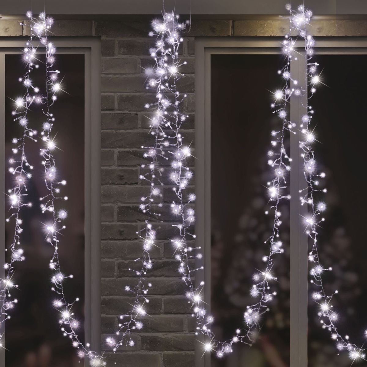 Solar LED Cluster Lights 200 Cool White