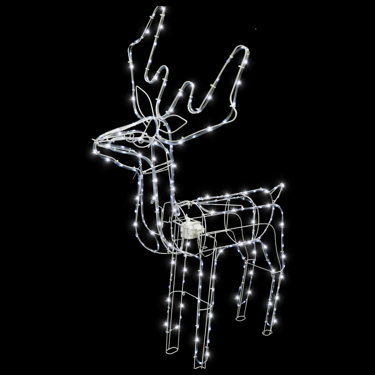Christmas Solar Animated Reindeer Head Turn White
