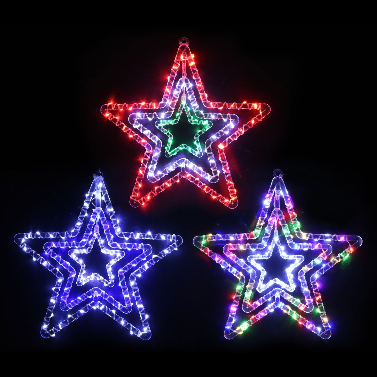 Christmas LED Crystal Stars 3in1 Assorted