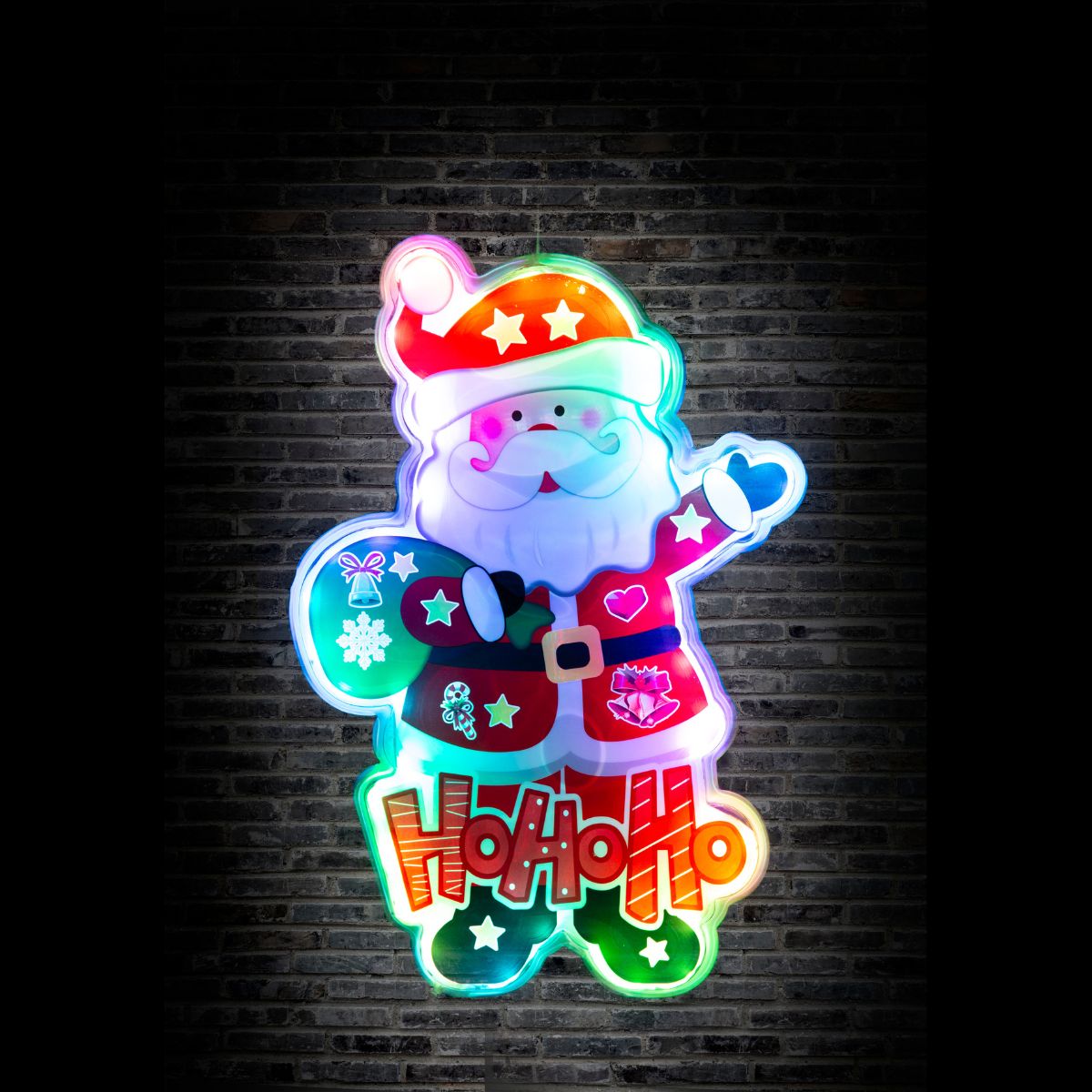 Christmas LED Colour Change Santa Plaque Light