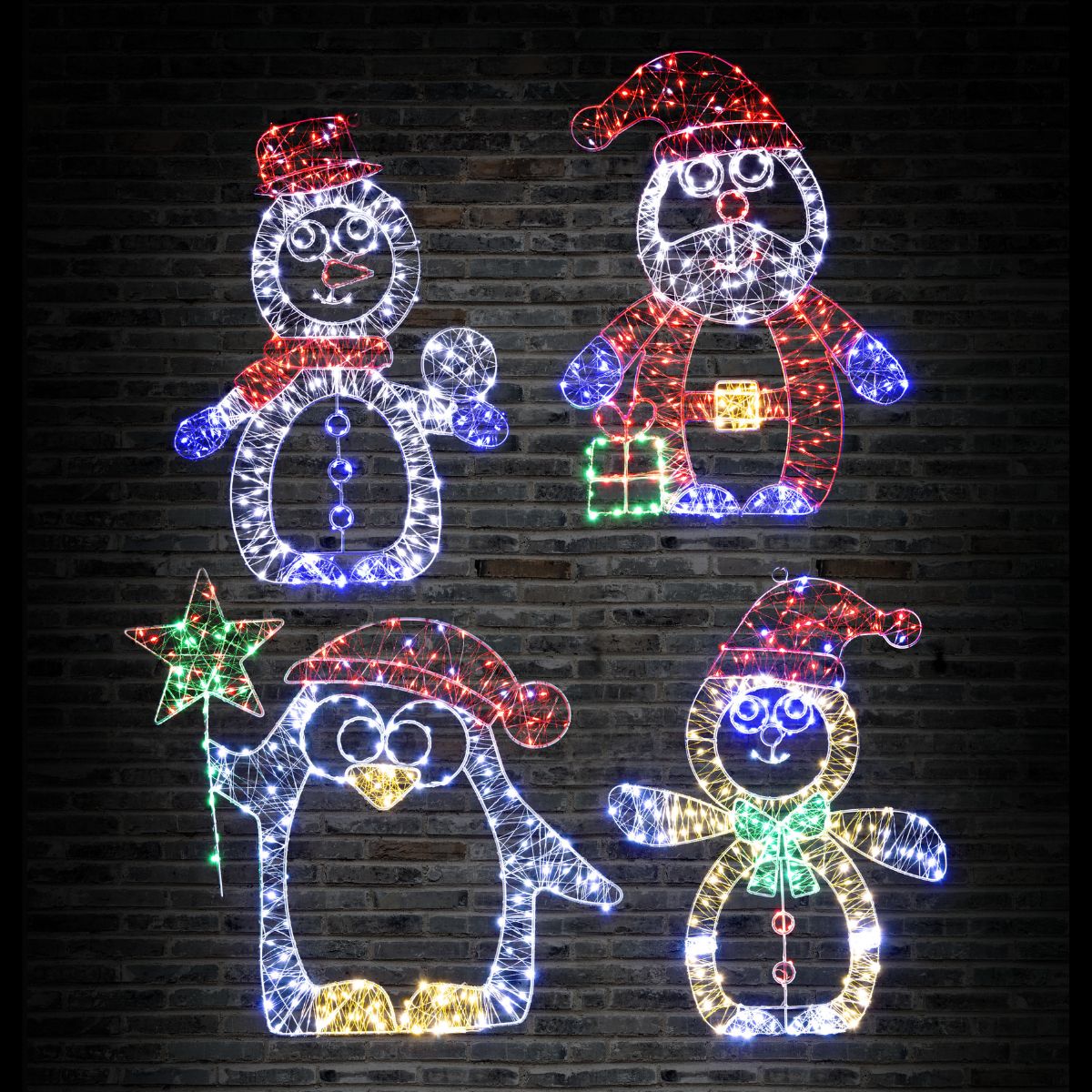 Christmas LED Starry Wire Character Motif Assorted
