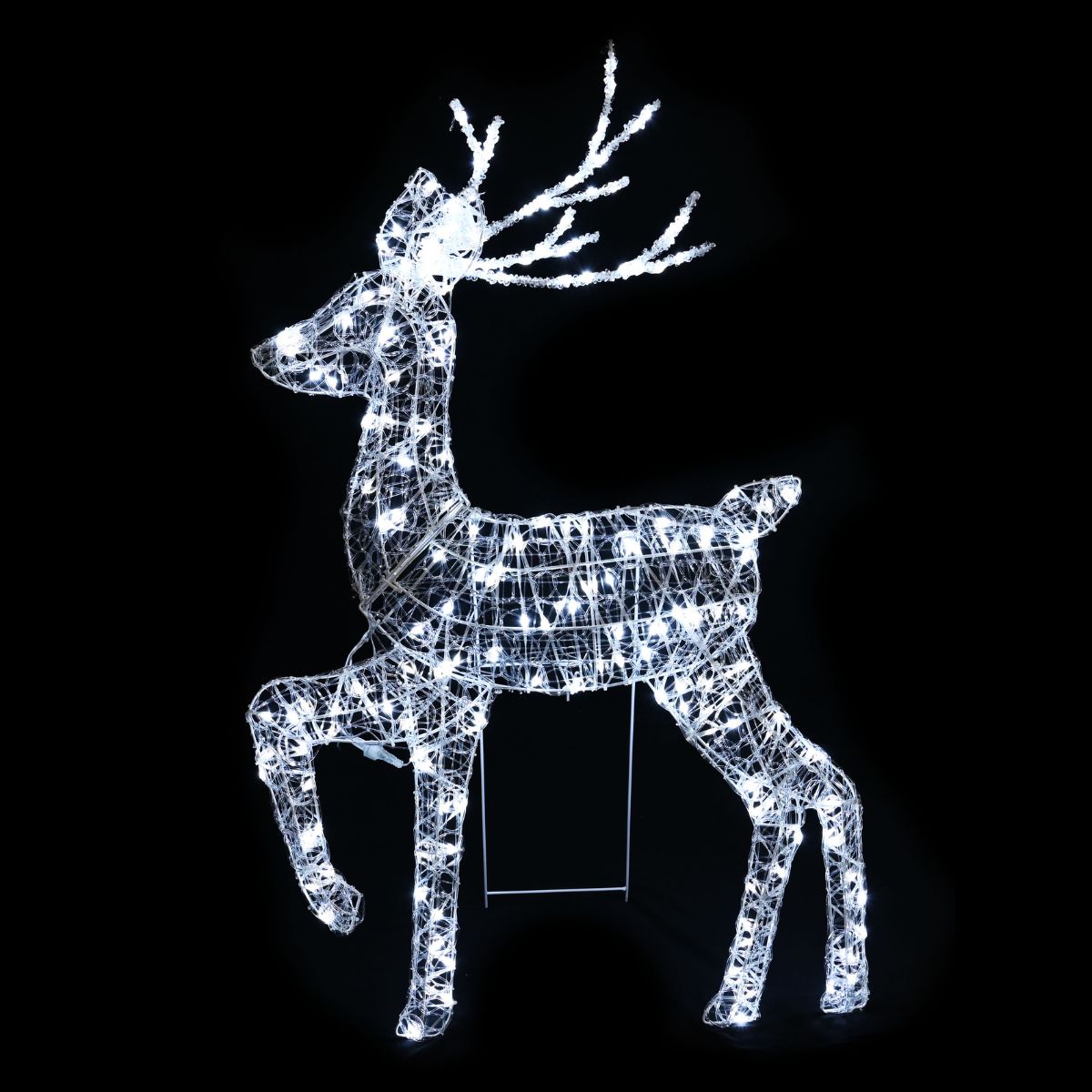 Christmas LED PVC Spun Reindeer Flash White 115cm