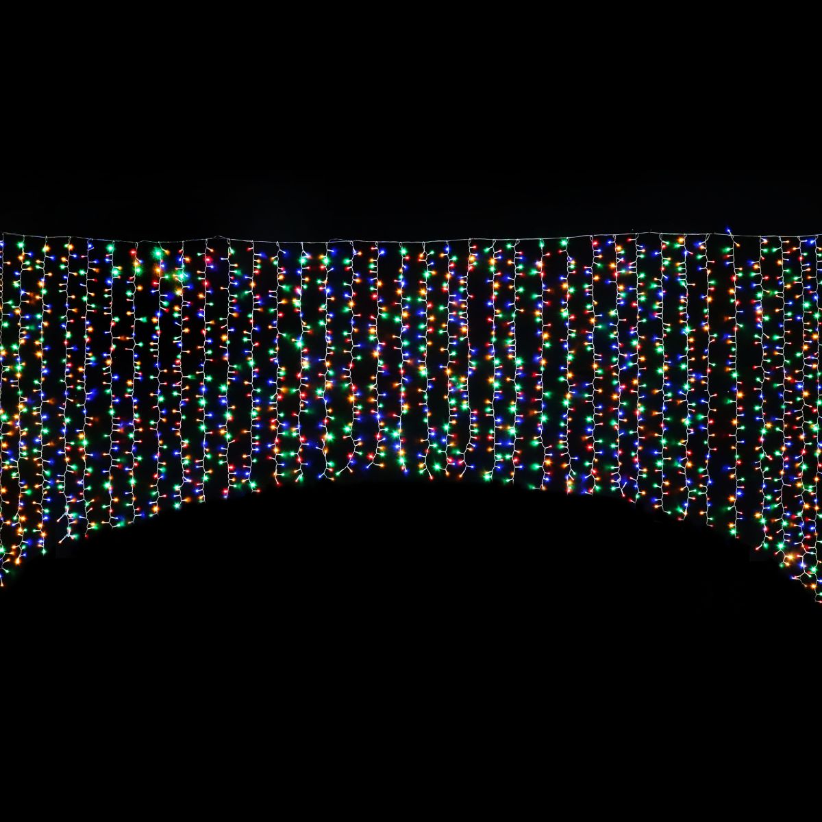 LED Cluster Curtain Manic Multi 100% Twinkle