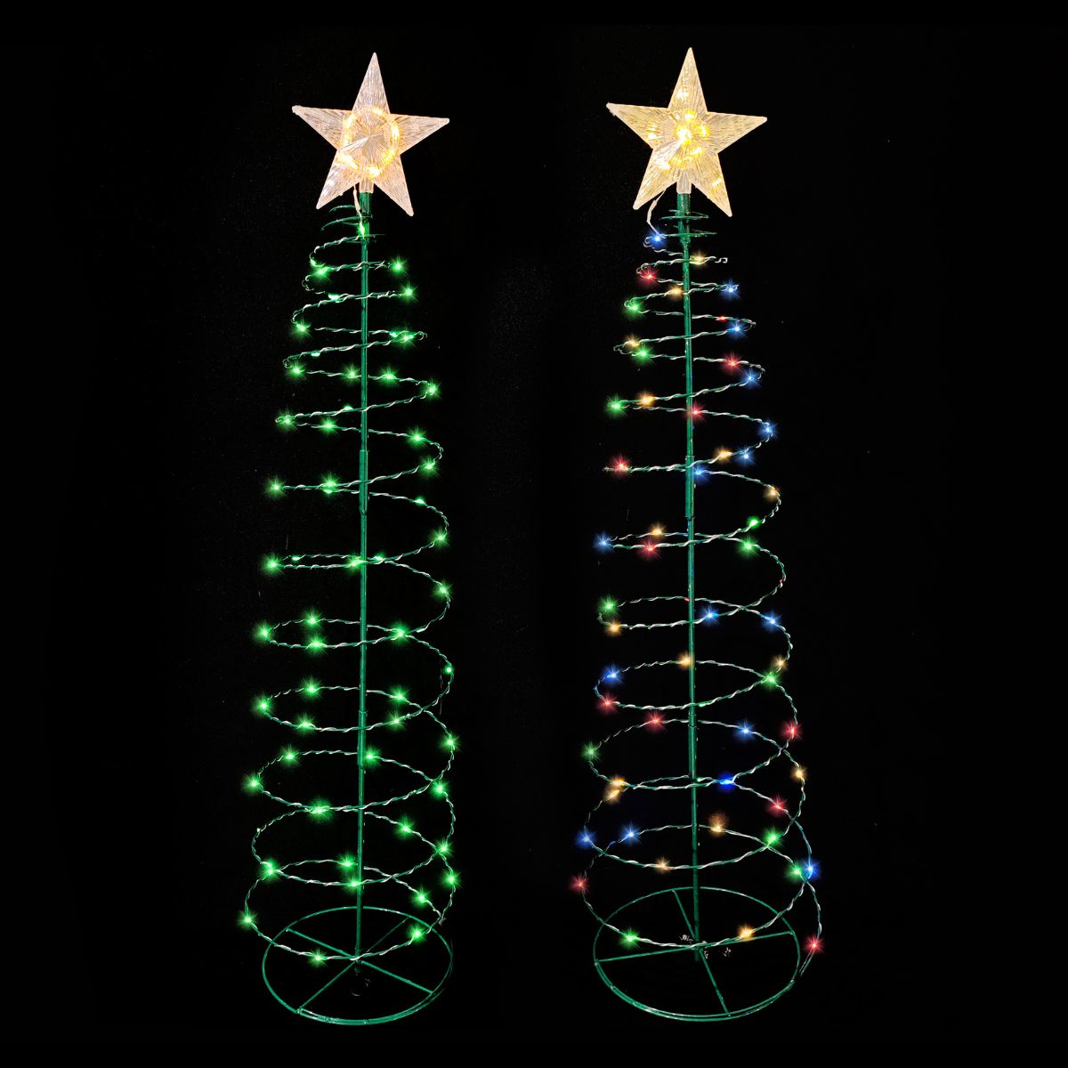 Christmas Solar LED Wire Spiral Tree 95cm Assorted