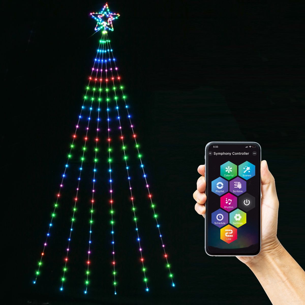 Christmas App Lightshow Star-Tail 2.9m