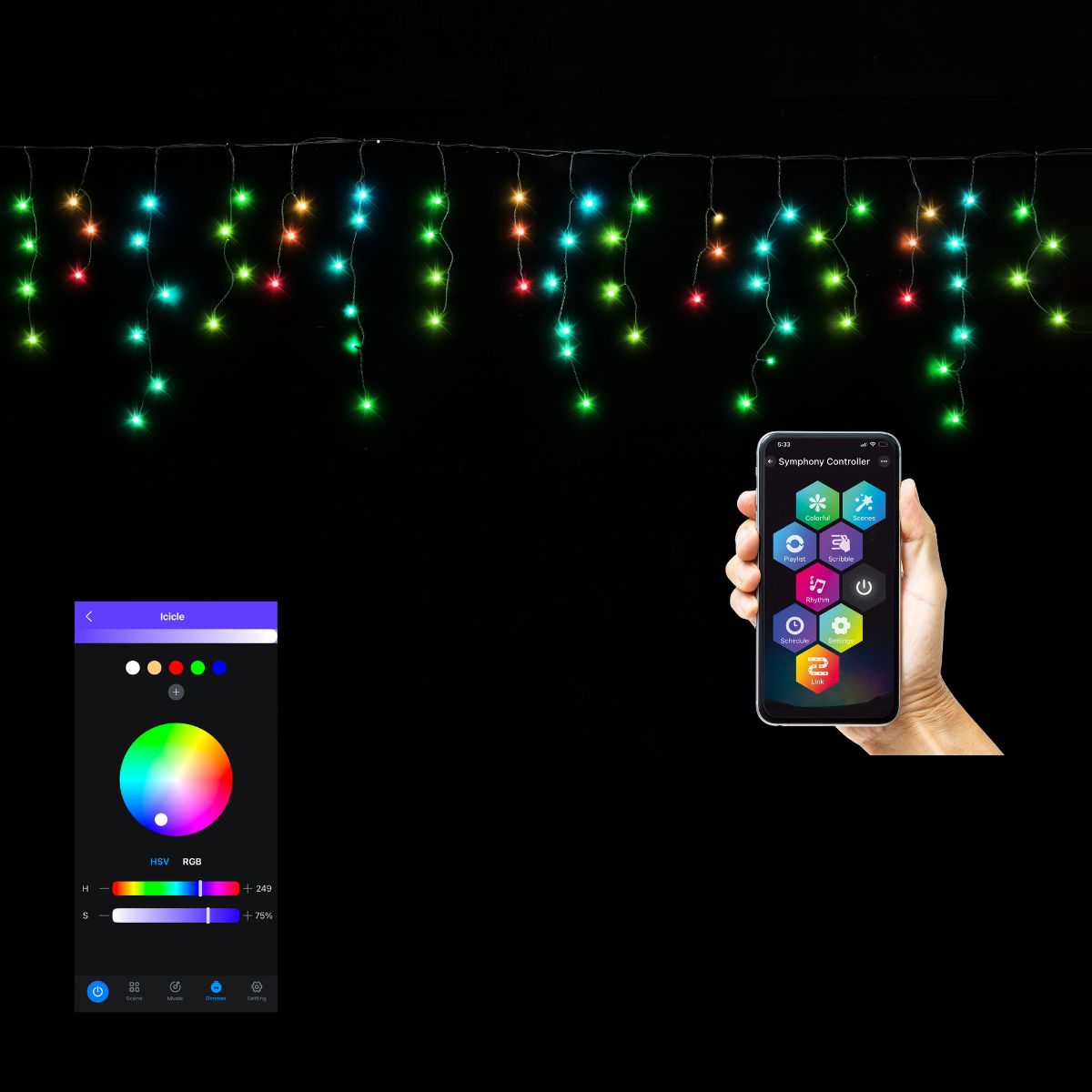 App Lightshow LED Icicle Lights 299
