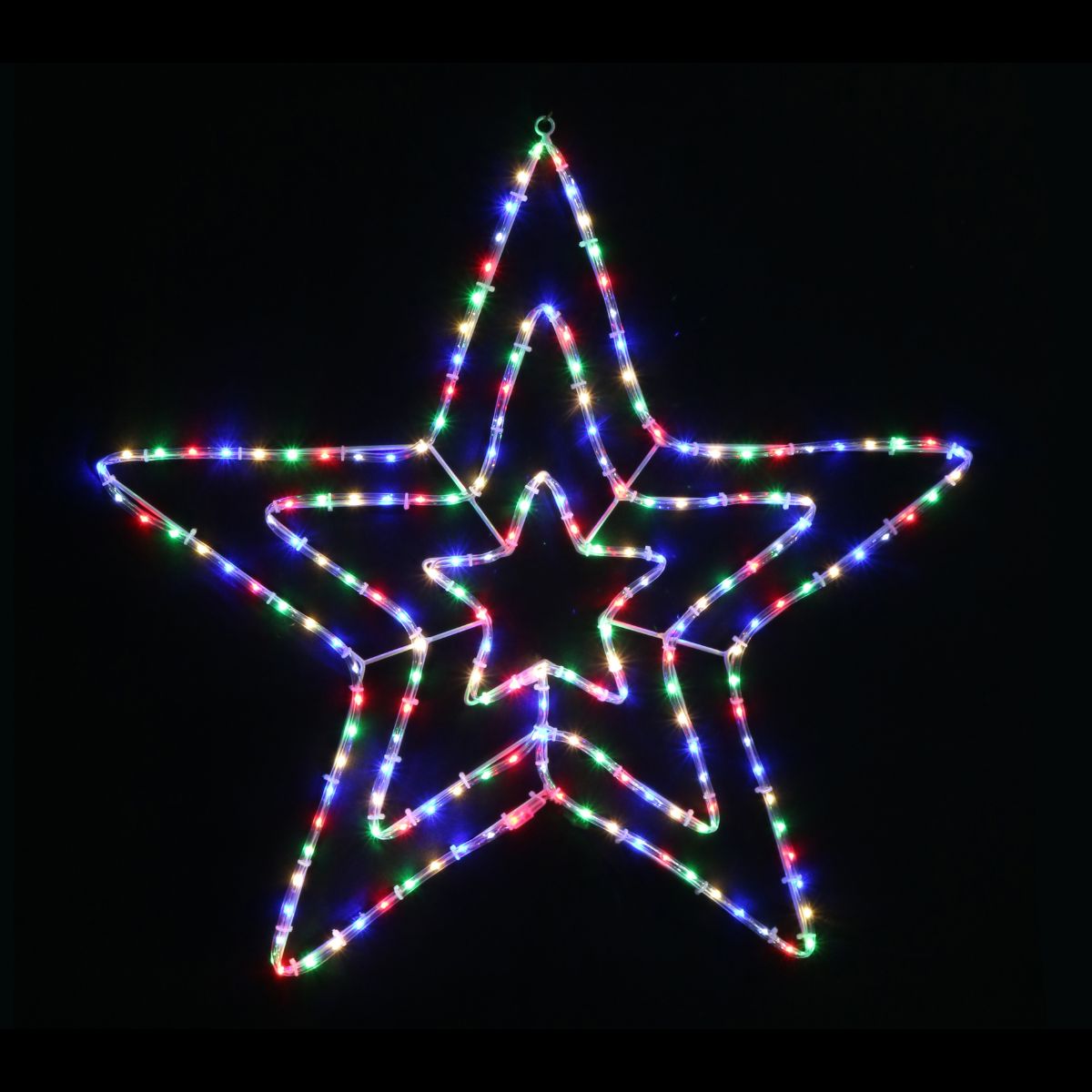 Christmas LED Motif Triple Star Multi Colour Twinkle
