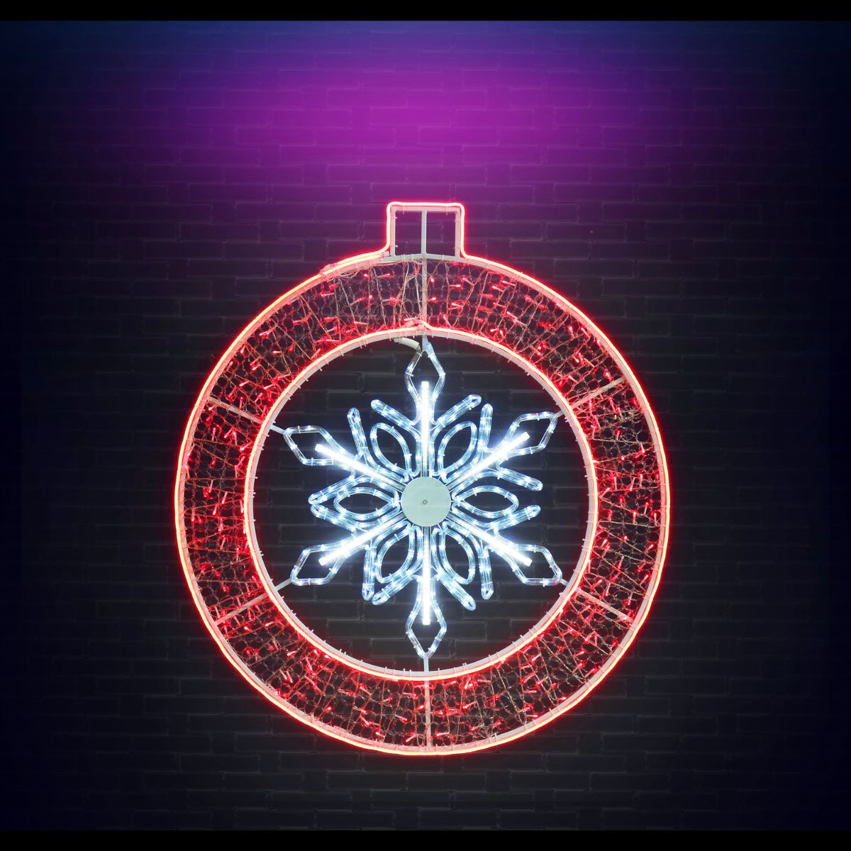 Christmas LED Neonflex Bauble Melting Snowflake R-W