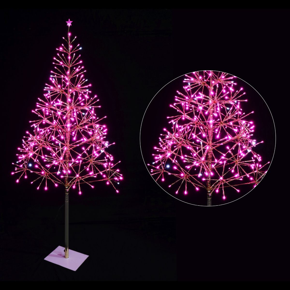 Christmas LED Sparkle Tree 135cm Twinkle Gold Pink