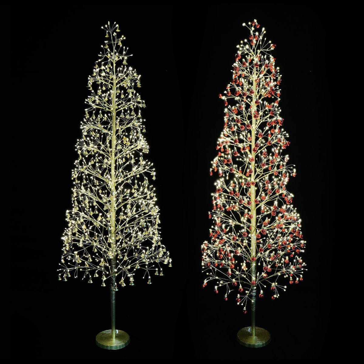 Christmas LED Starry Baubles/bells Tree 150cm Assorted