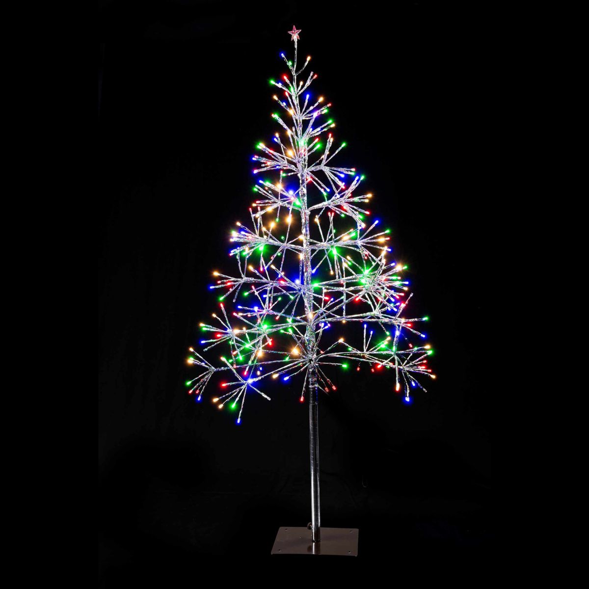 Christmas LED Sparkle Tree 135cm Twinkle Silver Multi