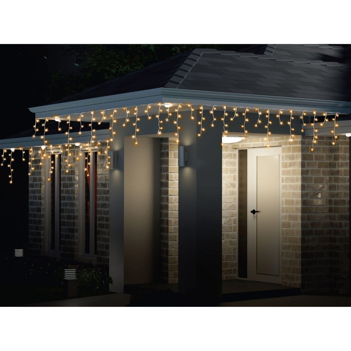 Christmas Solar Icicle Lights 800 Warm White - Christmas Collective NZ