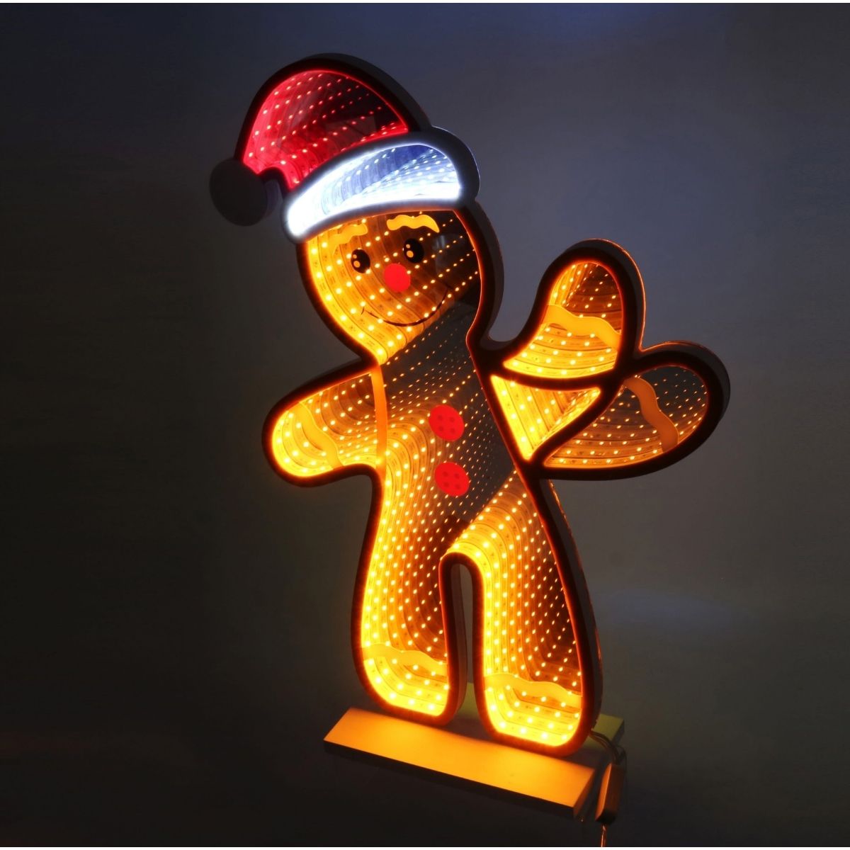 Christmas Infinity Light Gingerbread Waving Flash 50cm - Christmas Collective NZ