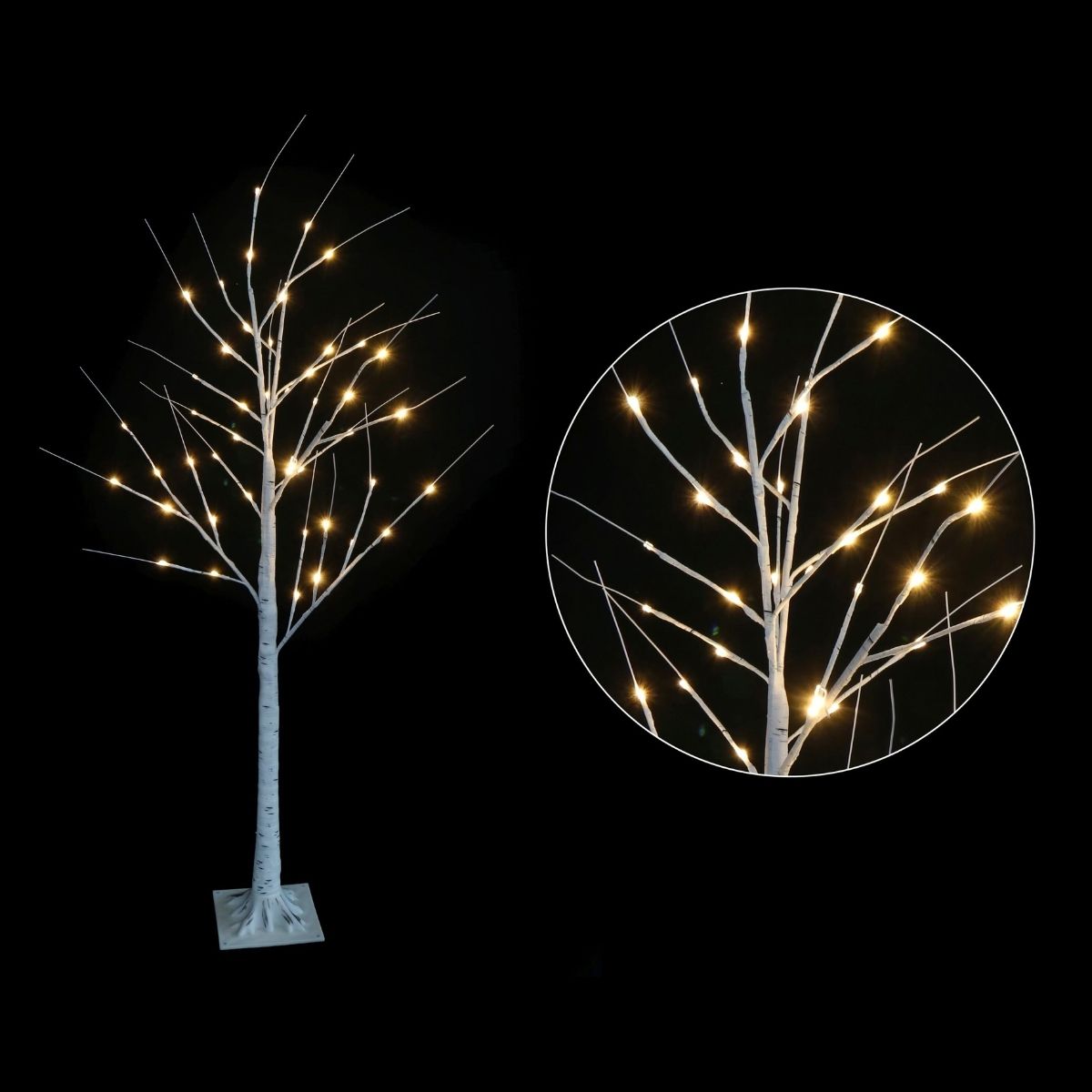 Christmas Birch Tree 120cm Warm White Flash - Christmas Collective NZ
