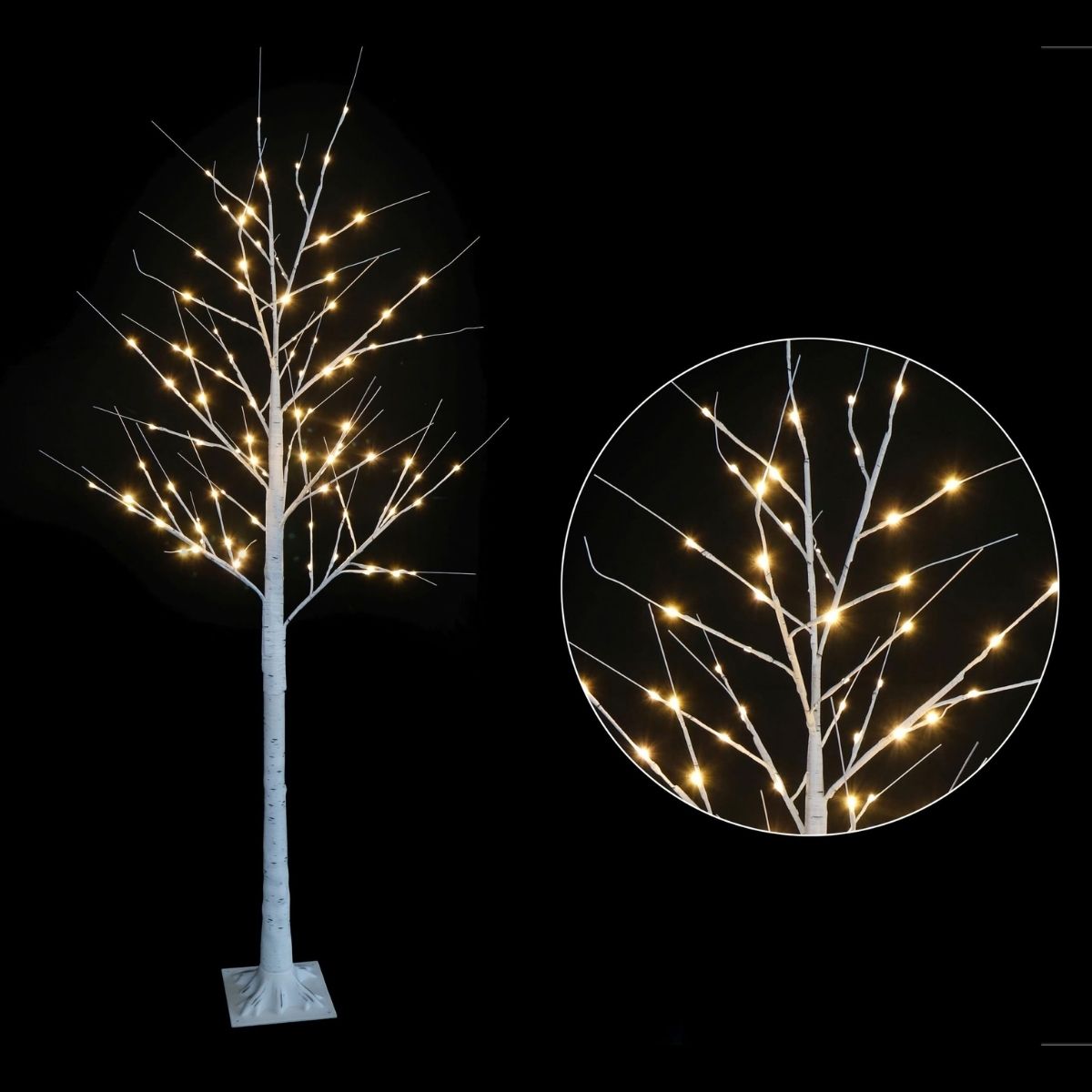 Christmas Birch Tree 180cm Warm White Flash - Christmas Collective NZ