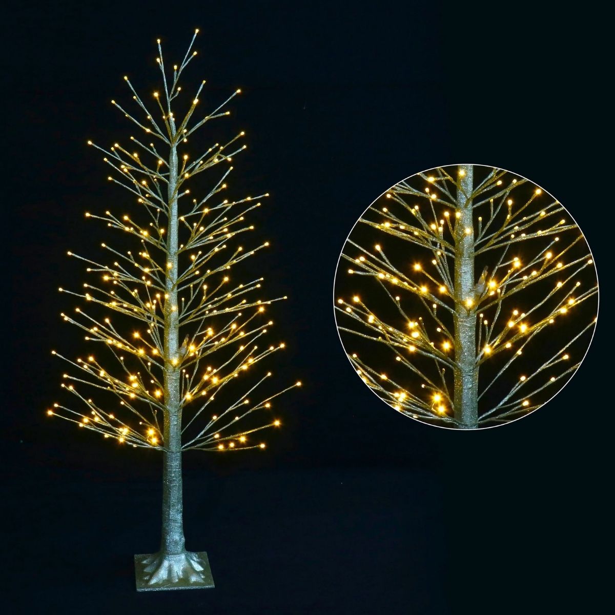 Christmas Gold Glitter Sparkle Tree Flashing 150cm - Christmas Collective NZ
