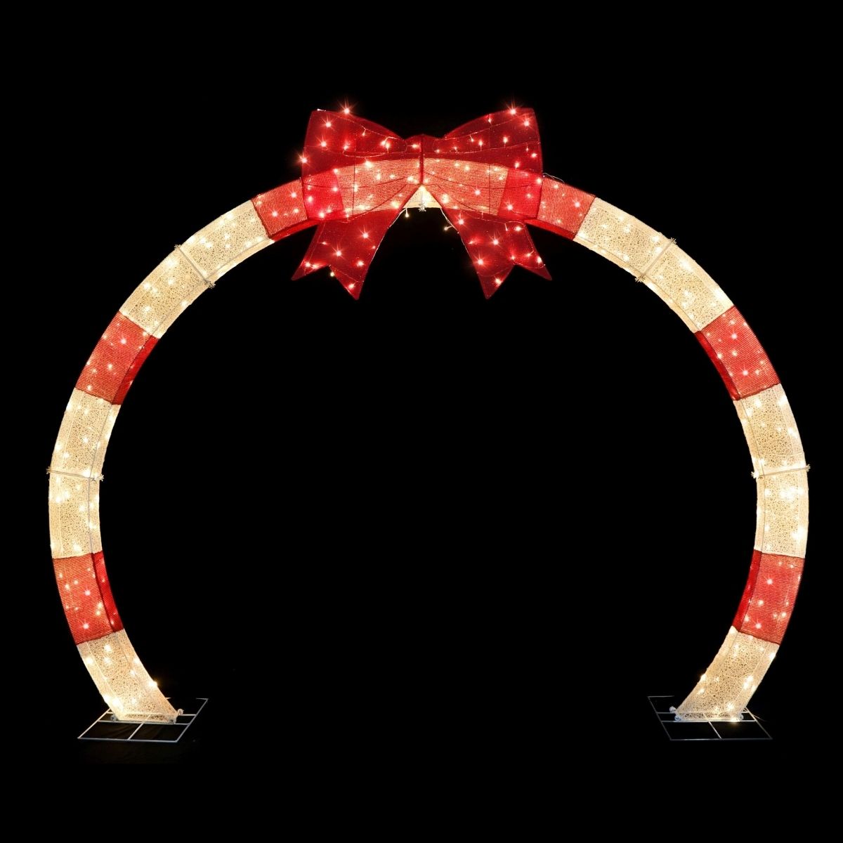 Christmas Mesh Candy Arch with Bow Twinkle - Christmas Collective NZ