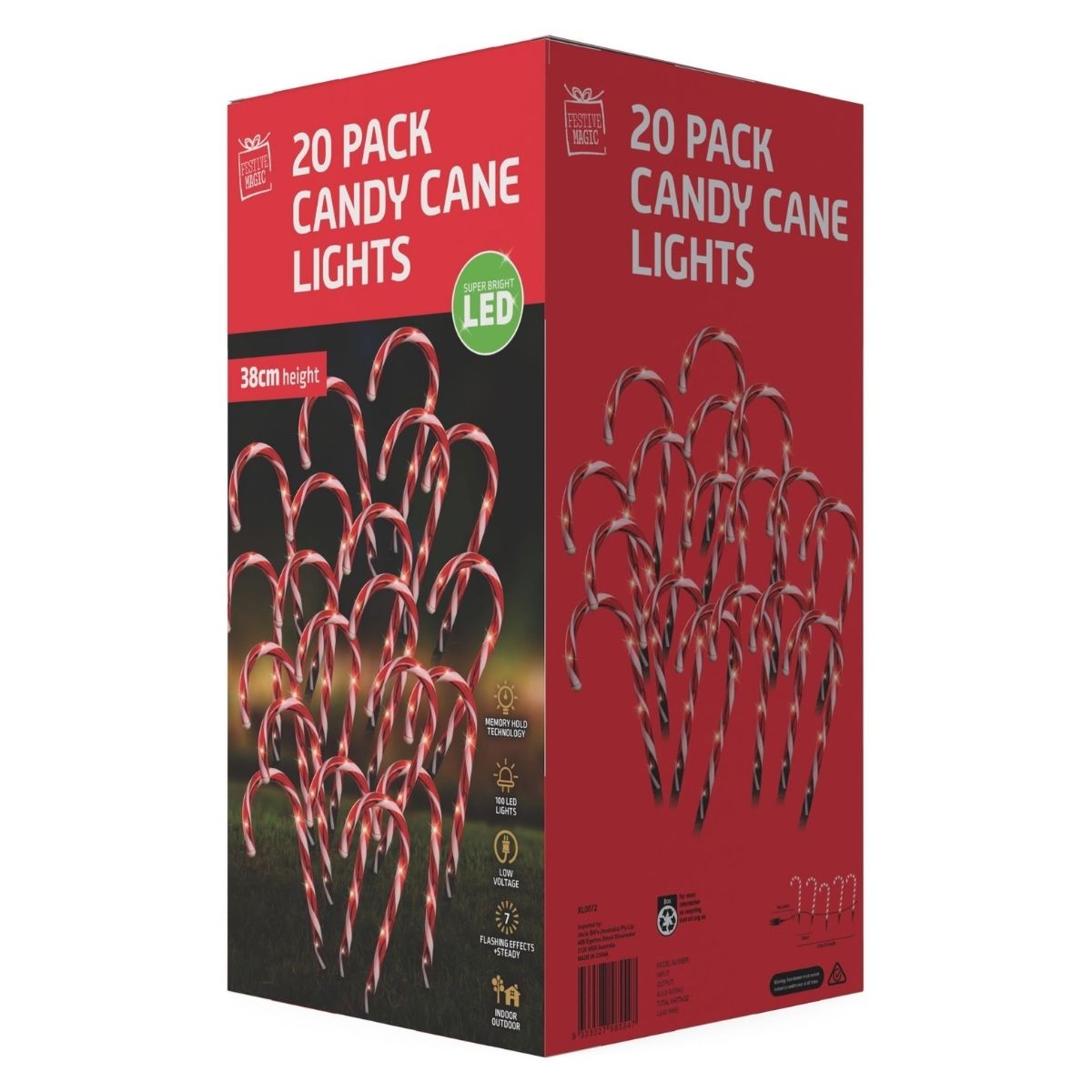 Christmas Candy Cane Path Lights 20pk - Christmas Collective NZ
