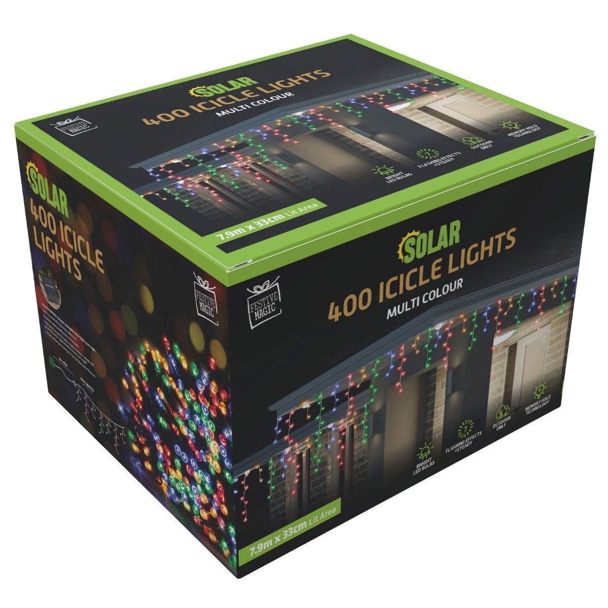 Christmas Solar Icicle Lights 400 Multi Colour - Christmas Collective NZ