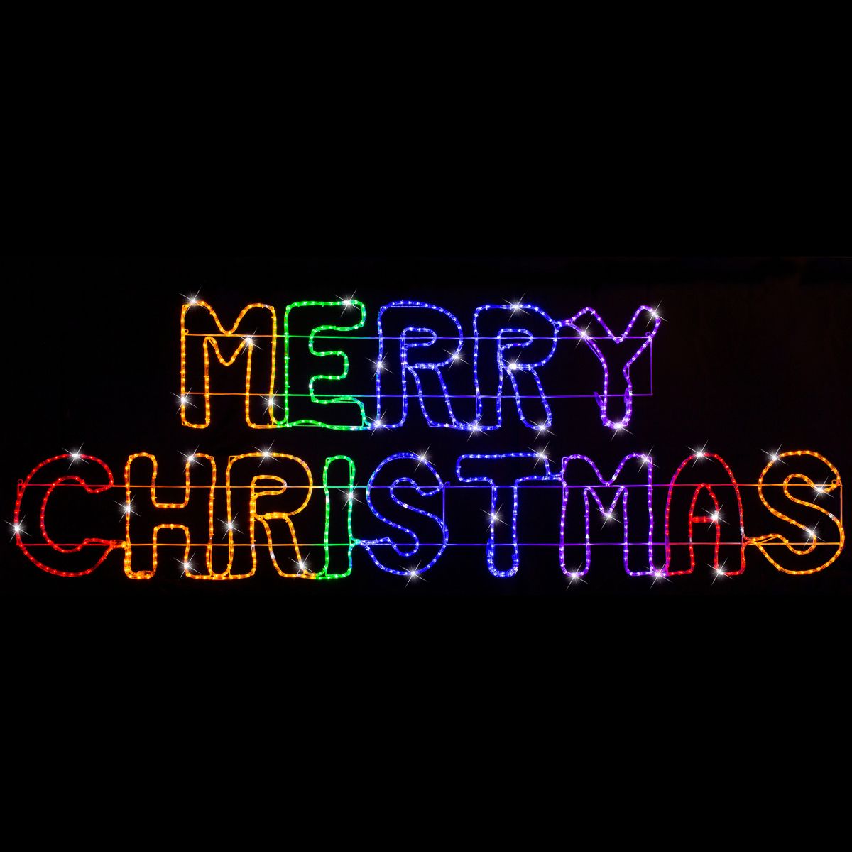 LED Rlight Giant Merry Christmas Rainbow