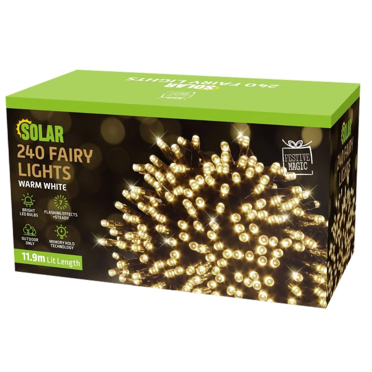 Christmas Solar Fairy Lights 240 Warm White - Christmas Collective NZ