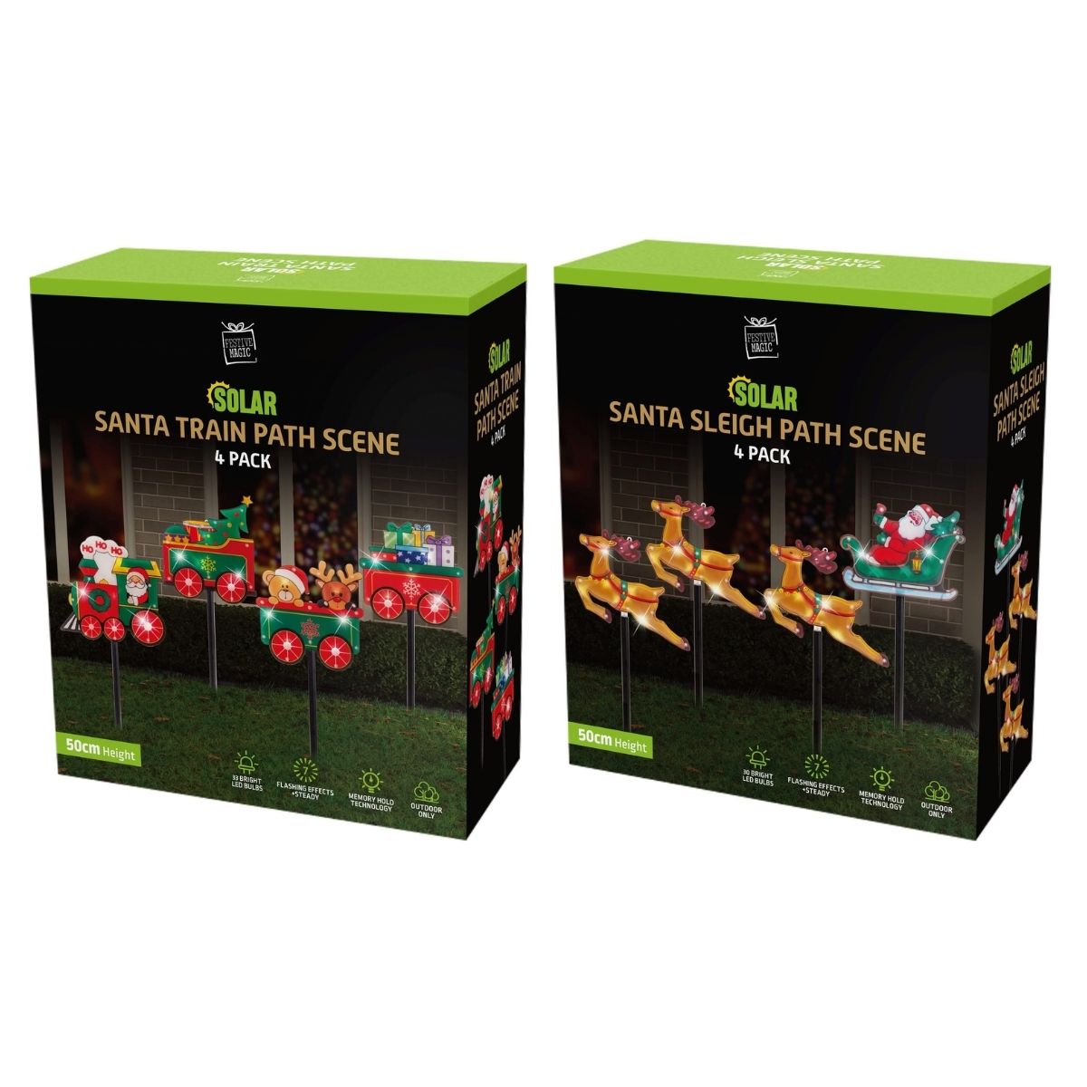 Christmas Solar Sleigh/train PVC Laser Path Lights Assorted - Christmas Collective NZ