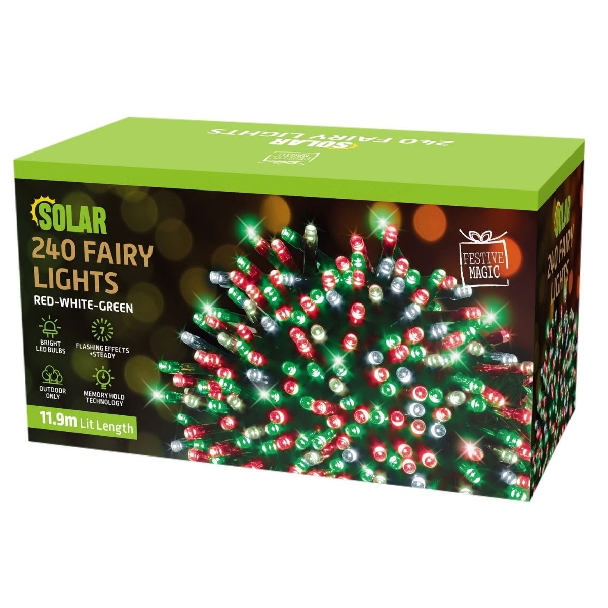 Solar Fairy Lights 240 Christmas Colour - Christmas Collective NZ