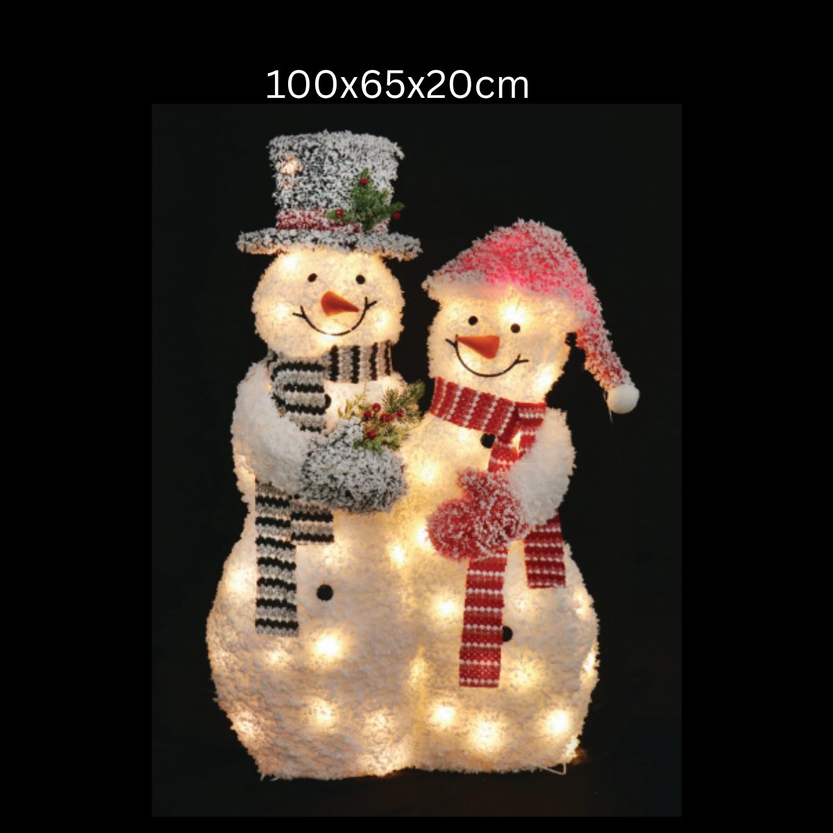 Christmas LED Frosty Couples Snowman 100cm