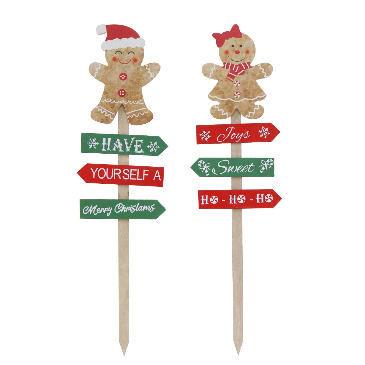 Christmas Gingerbread Garden Stake 50cm Assorted