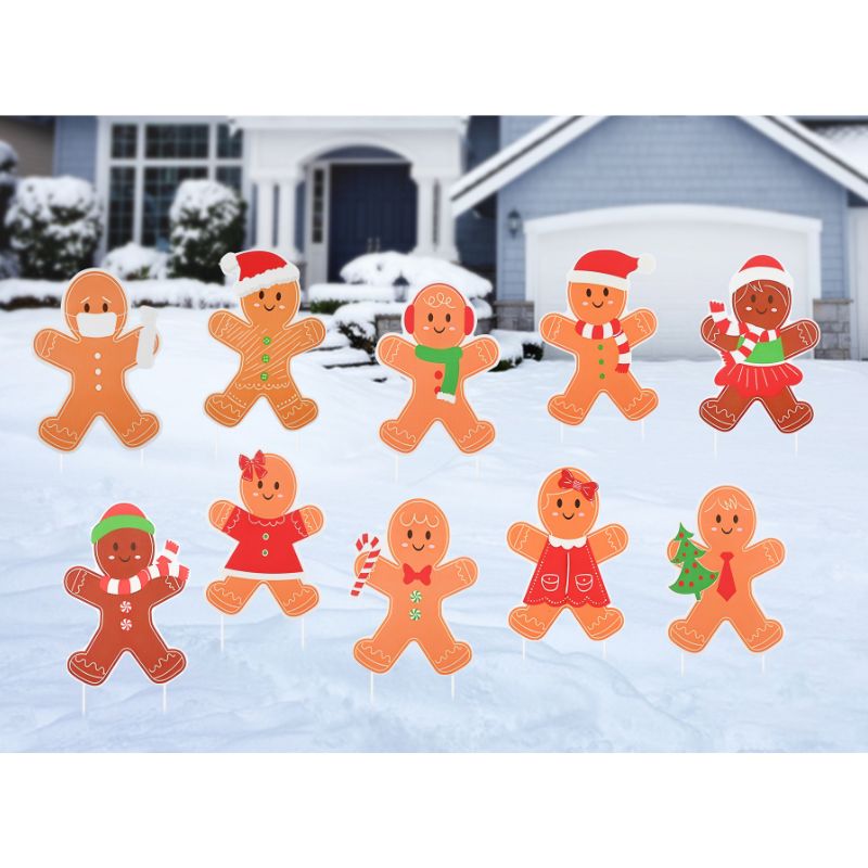 Christmas Gingerbread Yard Signs Corflute 10 Pack