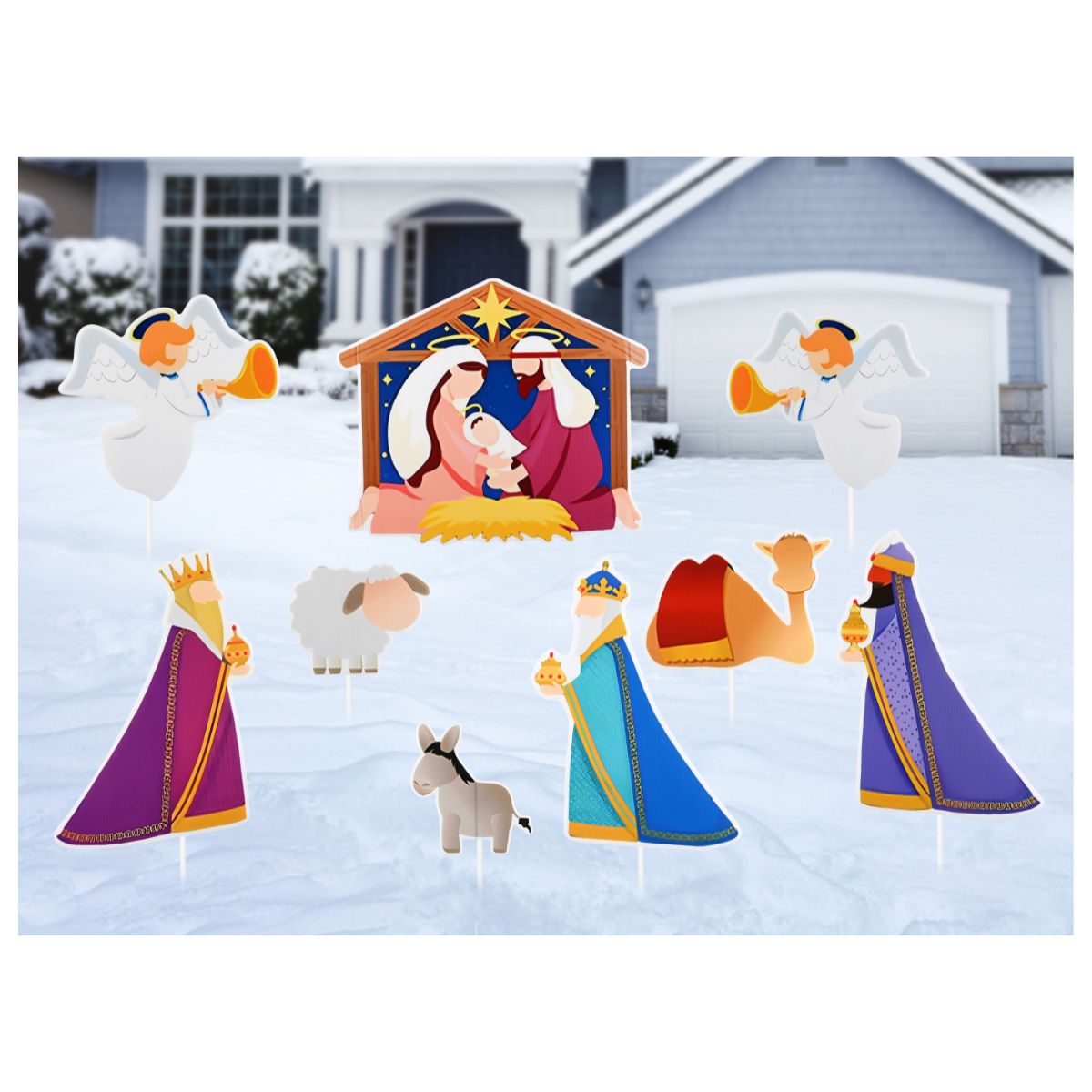 Nativity Yard Decorations Corflute 9 Pack