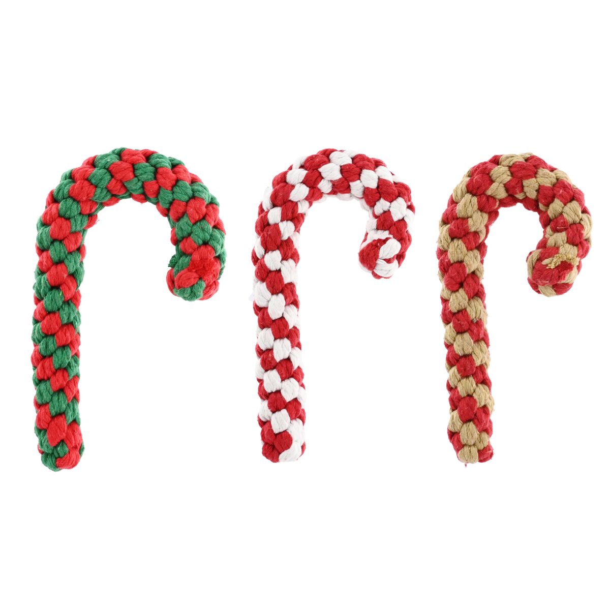 Christmas Dog Toy Knotted Rope Candy Cane Assorted