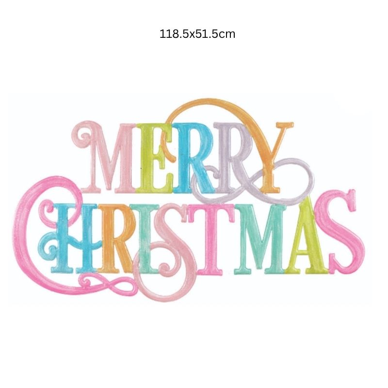 Macaron Merry Christmas Metal Sign
