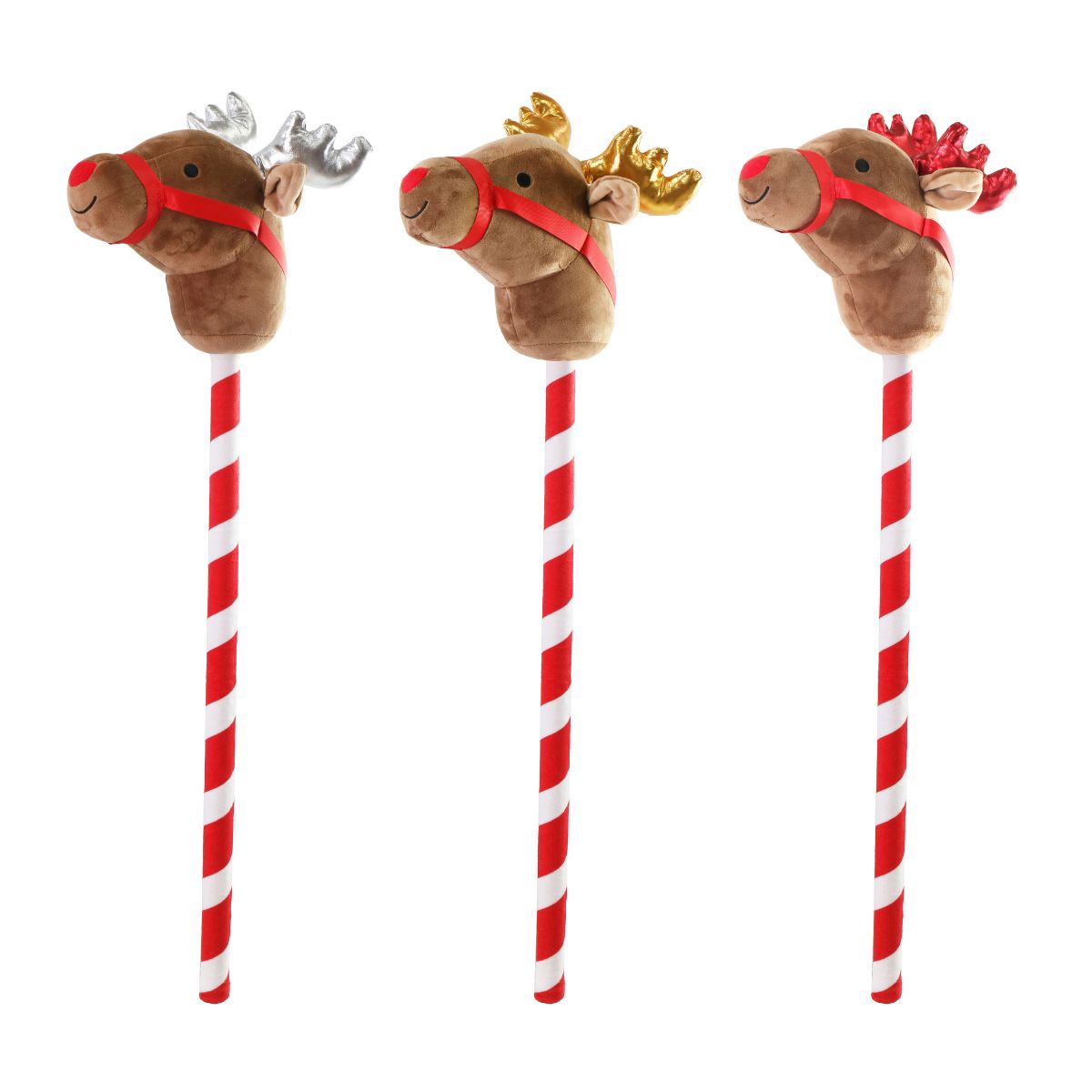 Christmas Riding Reindeer Stick Assorted