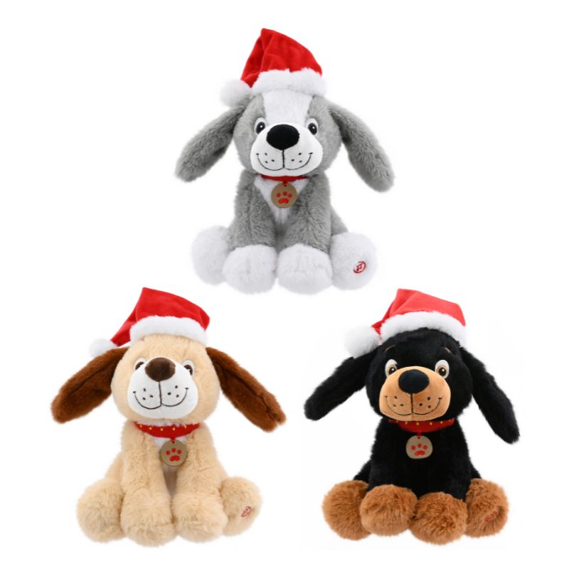 Musical Christmas Puppy Flapping Ears Assorted