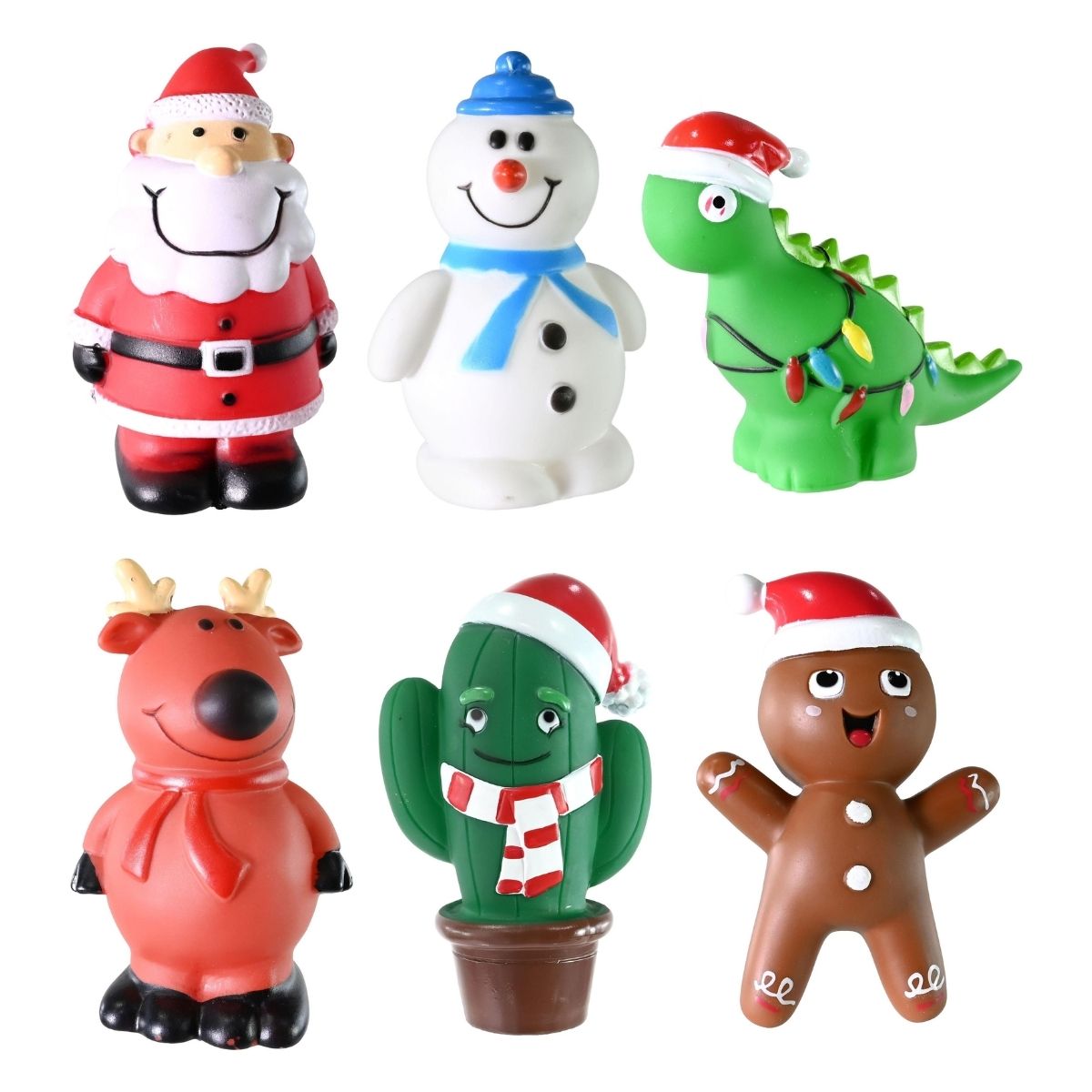 Christmas Dog Toy Vinyl Character Squeaky Assorted
