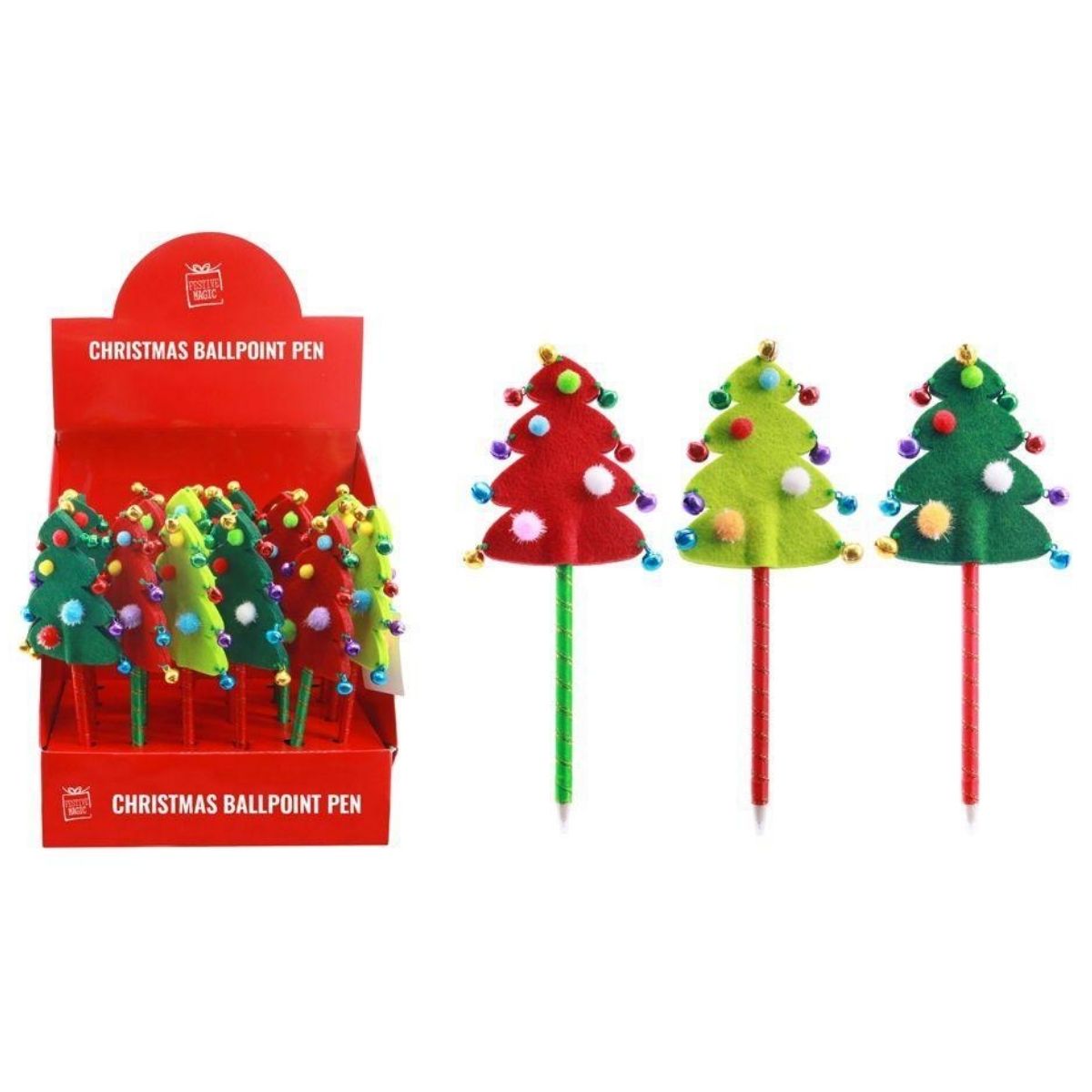 Christmas Tree Nutbells Pen Assorted