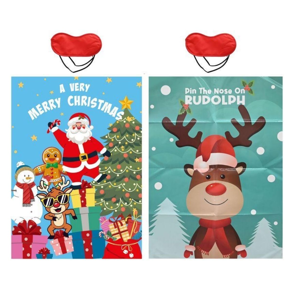 Christmas Pin Nose on Rudolph/hat on Santa Assorted