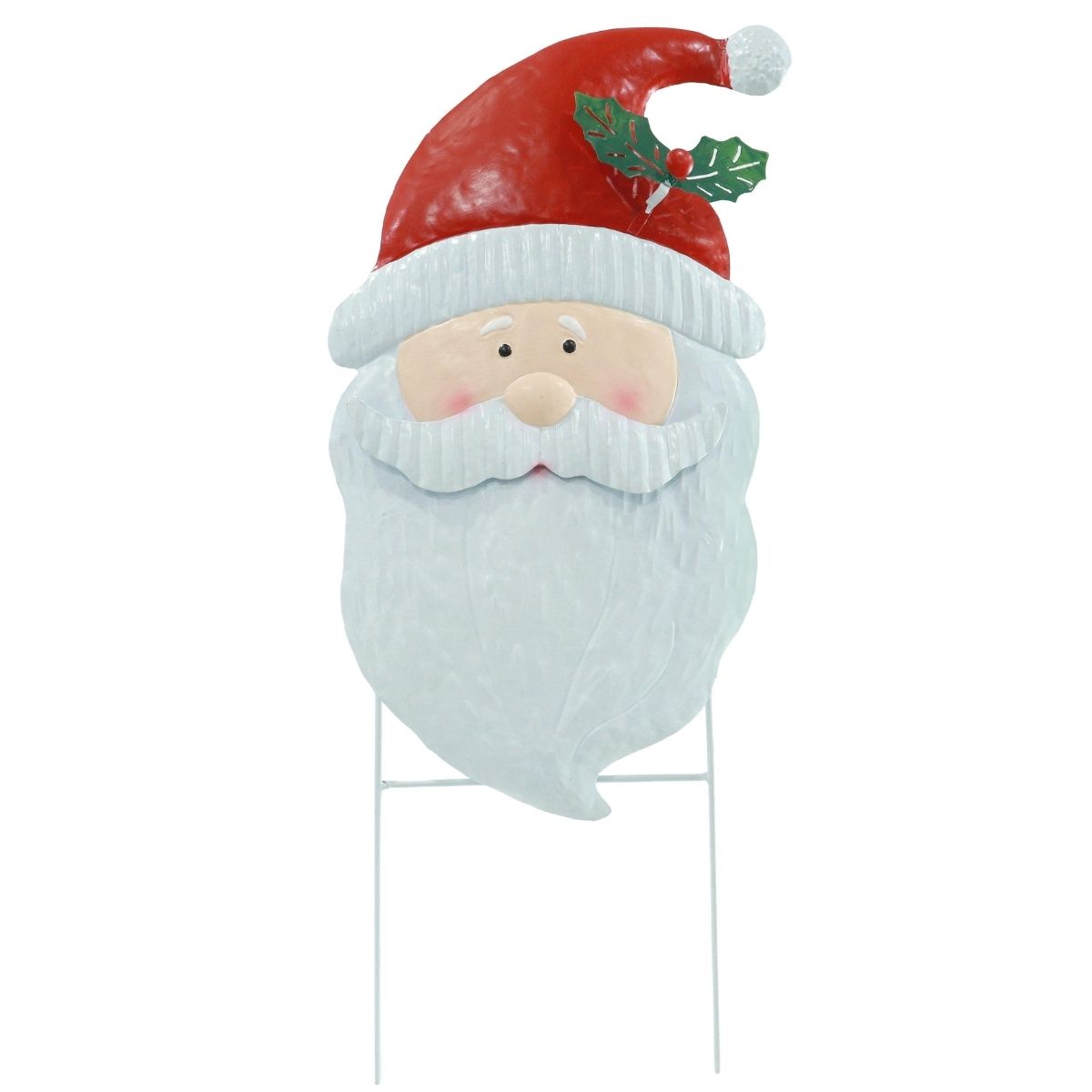 Christmas Santa Claus Metal Yard Stake 60cm - Christmas Collective NZ