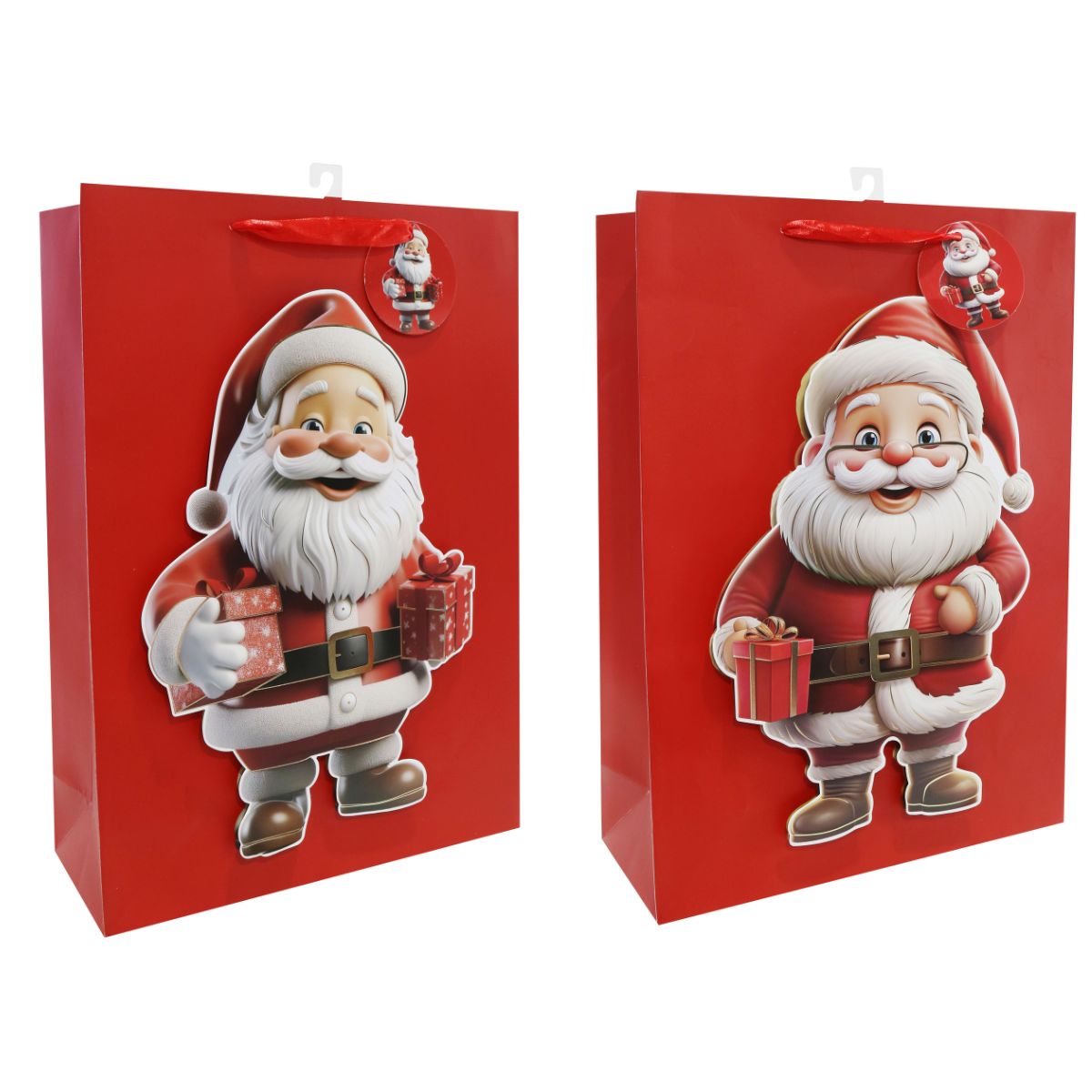 Christmas Giftbag X-Lge Pop Up Santa Foiled Assorted