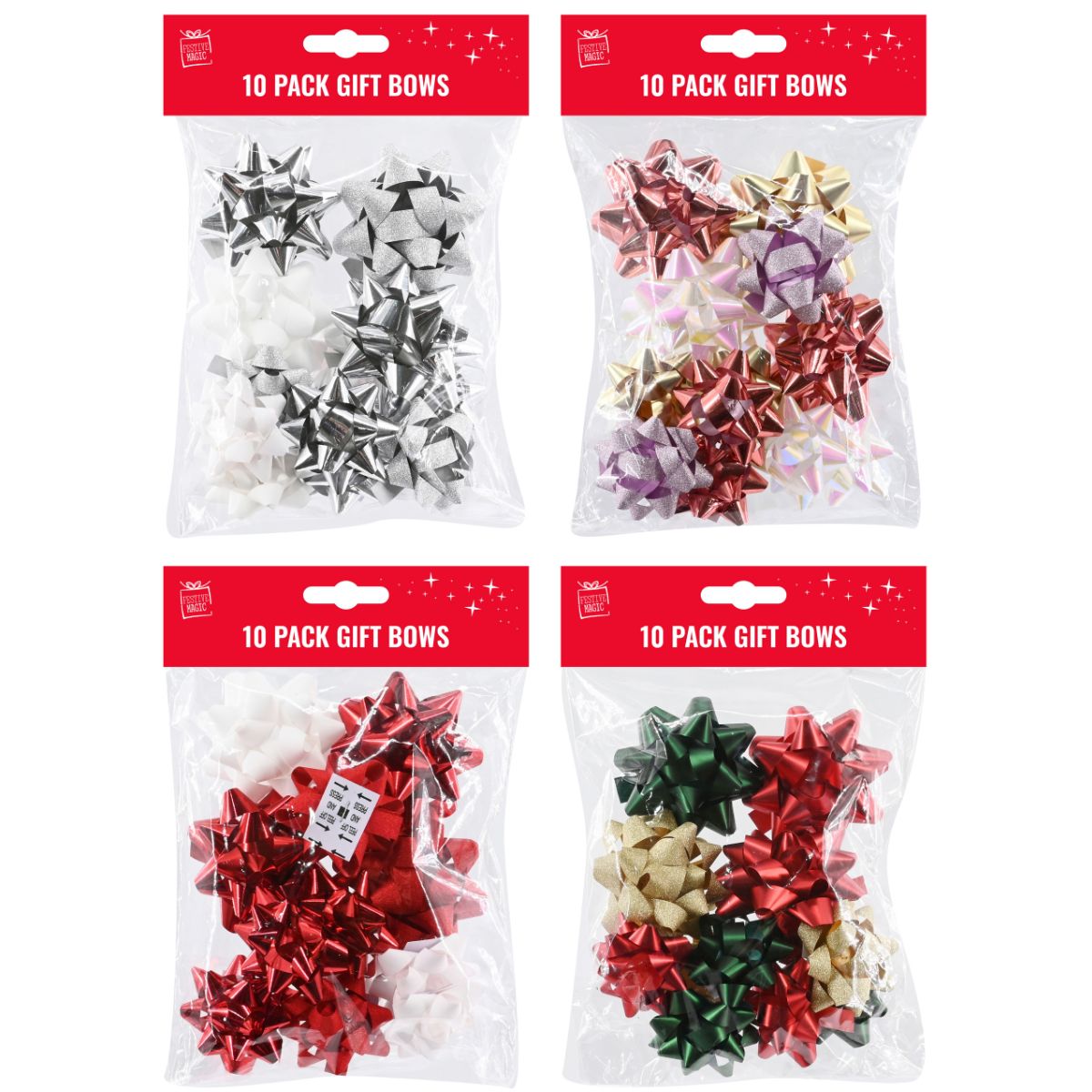 Gift Bows Themed Mix 12 Pack 50/70mm Assorted